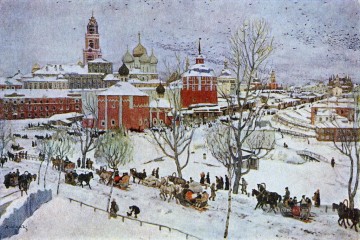 dans sergiyev posad 1911 Konstantin Yuon Peinture à l'huile